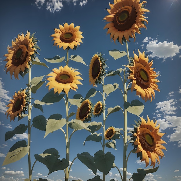 tournesols sur bleu