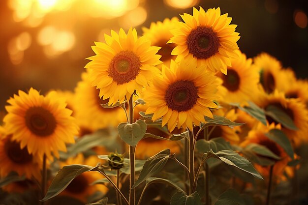 Les tournesols dorés de gratitude disent merci