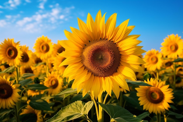 Des tournesols en fleurs