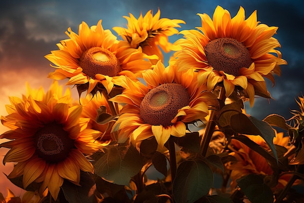 Les tournesols graffitis dorés sauvages et libres