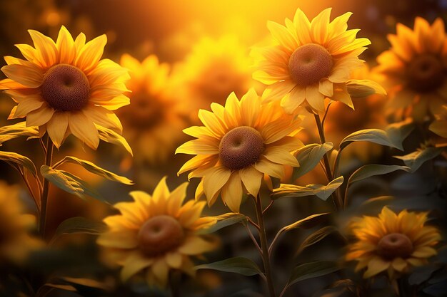 Les tournesols rayonnent d'or