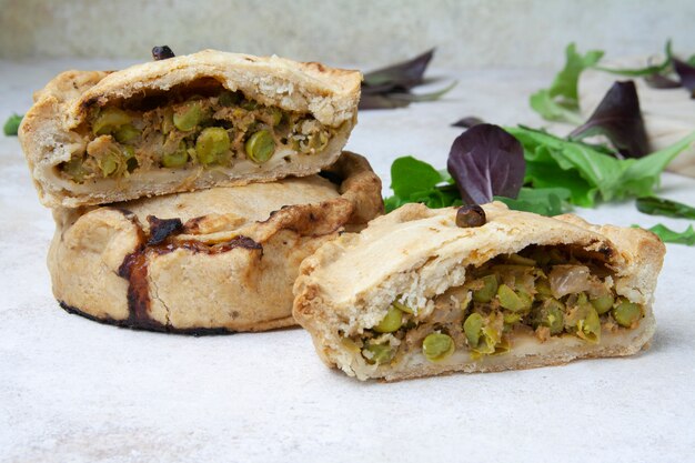 Tourte aux petits pois et laitue