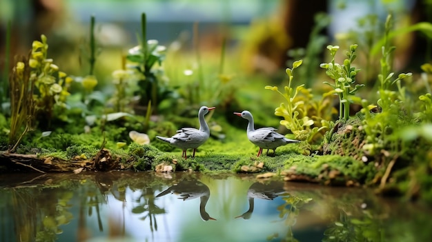 Tout ennuyeux avec des canards dans un étang