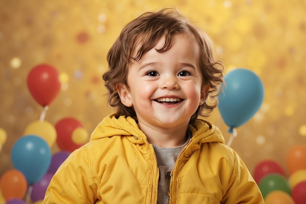 Un tout-petit heureux fictif souriant ai génératif