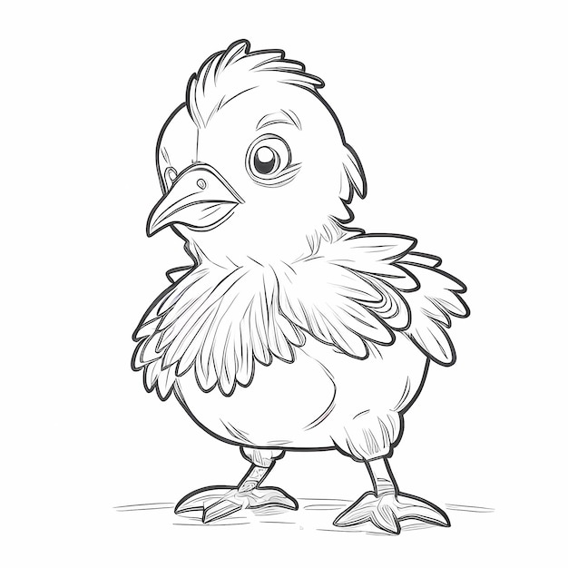 Photo tout sur les poulets coloriage de dessin animé simple pour les enfants