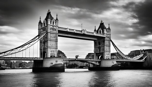 Tower Bridge à Londres au Royaume-Uni Noir et blanc