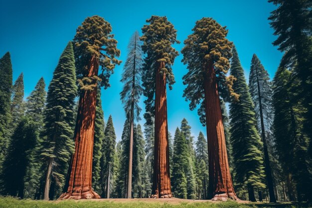 Photo towering sequoia trees in a national park