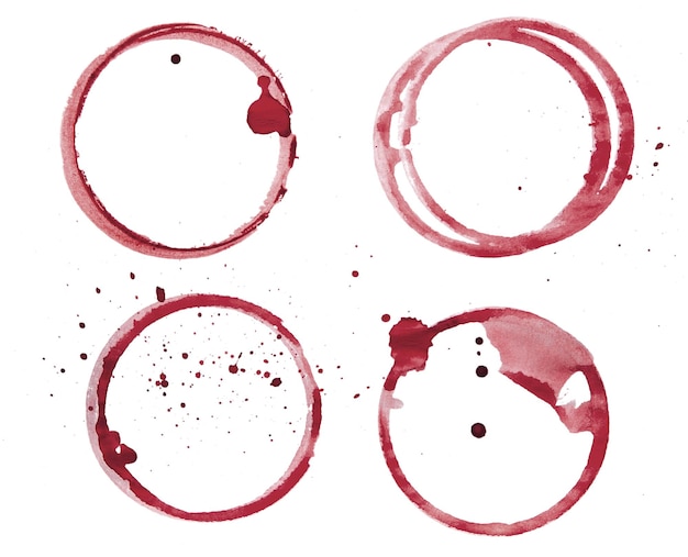 Photo trace sur la table d'un verre de vin rouge