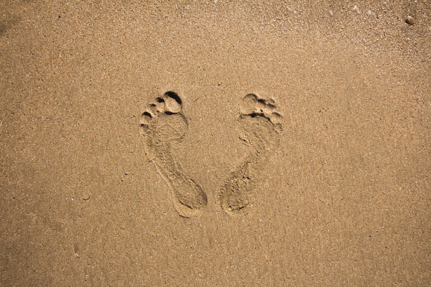 Traces de pas dans le sable