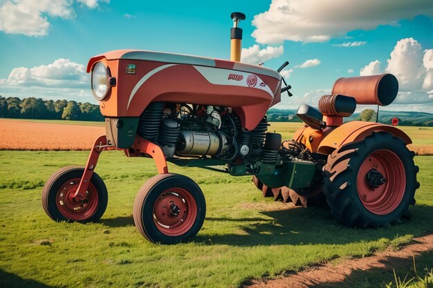 Tracteur agricole lourd équipement des terres arables équipement agricole mécanisé fond de papier peint