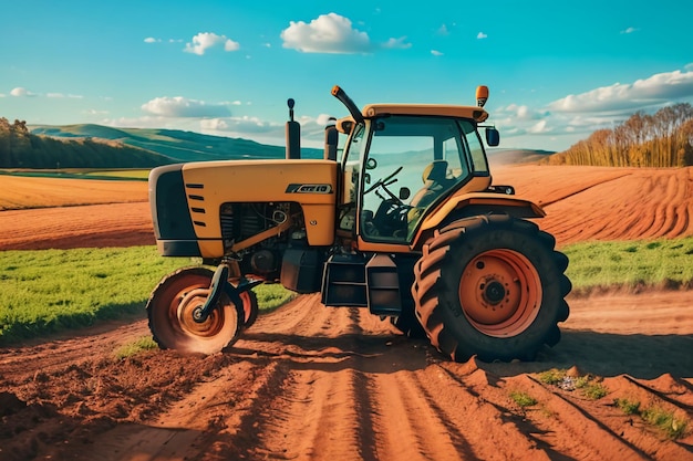 Tracteur agricole lourd équipement des terres arables équipement agricole mécanisé fond de papier peint
