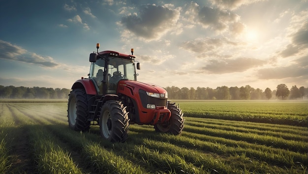 un tracteur au milieu d'un champ d'agriculture tracteurs futuristes