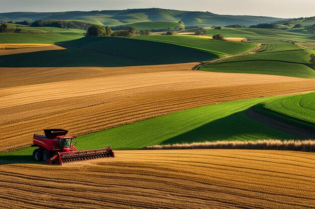 tracteur sur champ de blé