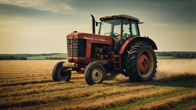 Tracteur dans un champ