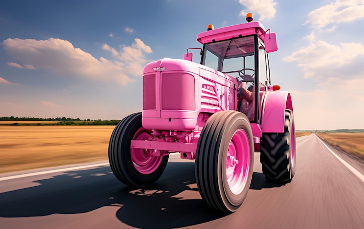Photo tracteur de ferme de course en gros plan