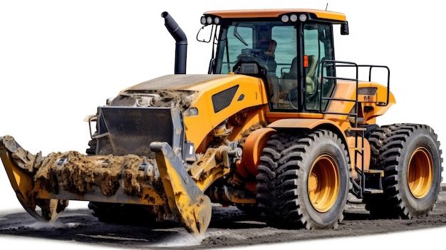 un tracteur jaune avec le mot " bulldozer " sur le devant.