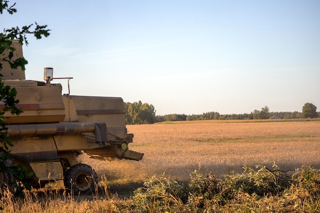 un tracteur jaune avec le mot guerre sur le côté