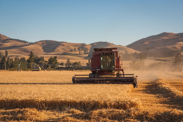 Tracteur sur terre contre un ciel dégagé