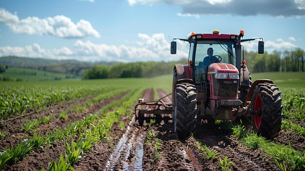 Photo tracteur tirant un papier peint de diffusion de l'engrais