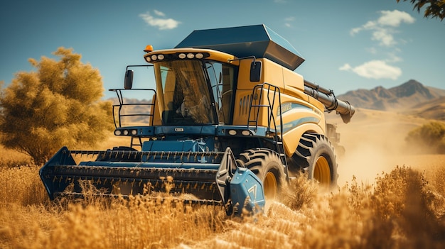 tracteur travaillant sur l'IA générative de terrain