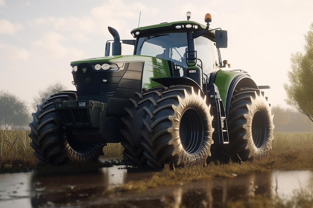 Photo un tracteur vert avec le mot tracteur sur le devant