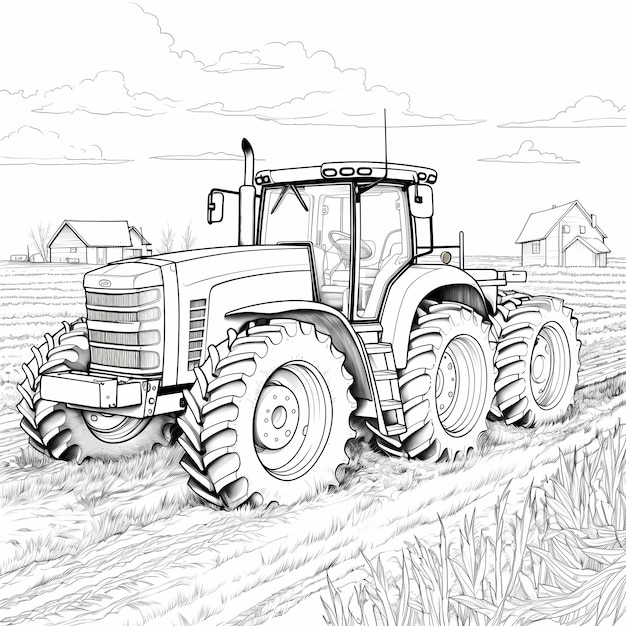 Des tracteurs d'aventure à la ferme Des feuilles à colorier pour jeunes artistes