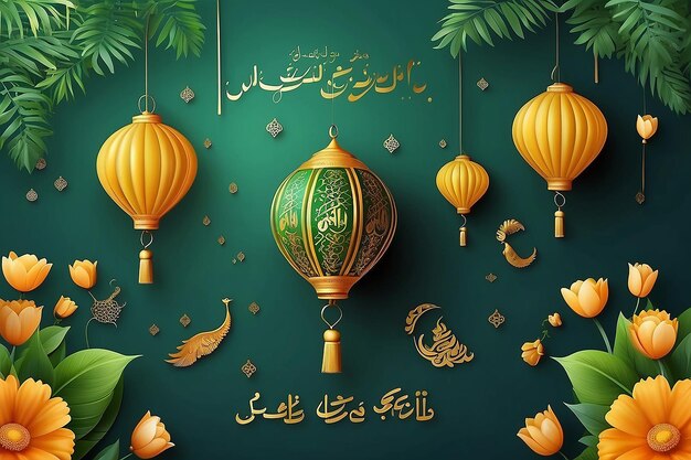 Photo traduction joyeux eid al fitr 3d ballon réaliste idul fitri signifie eid alfitr