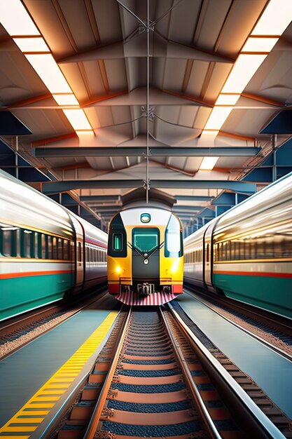 Train de banlieue à grande vitesse moderne à la gare