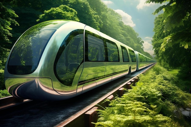 Un train futuriste au design futuriste.