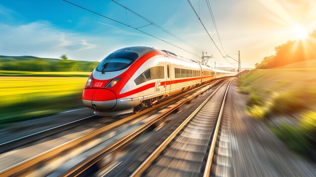 Le train à grande vitesse dans la campagne allemande, symbole de progrès et d'innovation