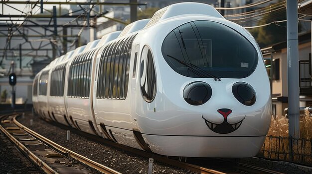 Photo le train à grande vitesse futuriste moderne dans la ville