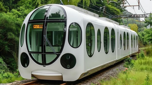 Photo le train à grande vitesse futuriste moderne dans la ville