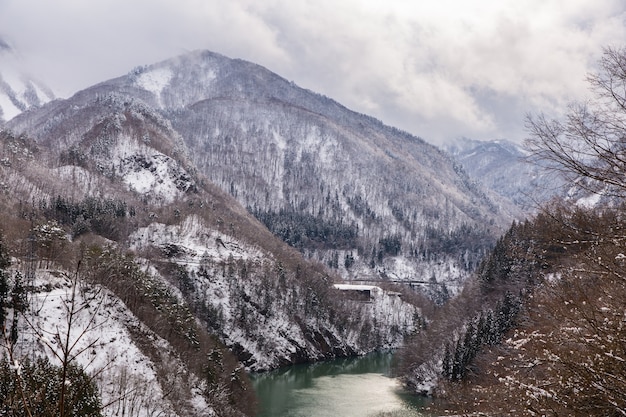 Train en hiver paysage neige