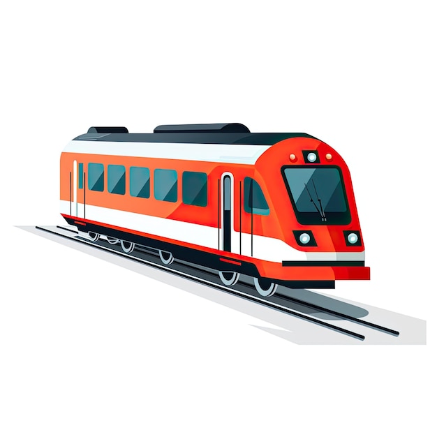 Train isolé sur fond blanc Illustration vectorielle dans le style de dessin animé plat