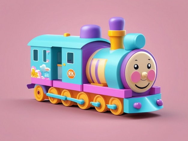 Un train de jouets mignon en 3D