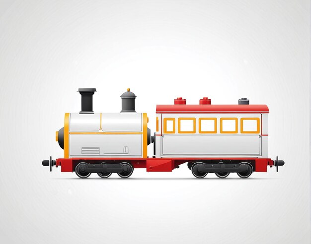 un train de jouets avec un moteur rouge et jaune