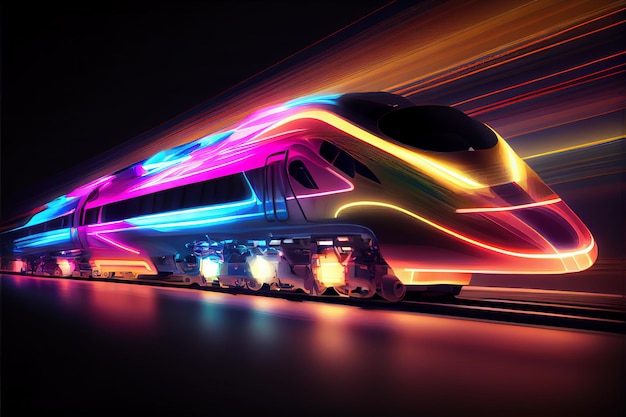 Train moderne futuriste de conception inexistante