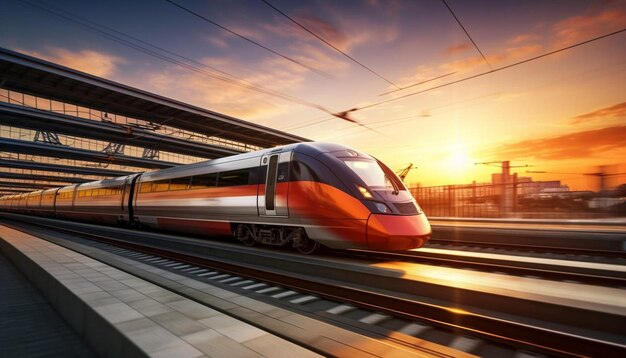 Photo un train avec le mot express sur le devant