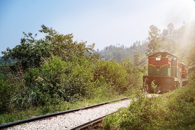 Photo train de nuwara eliya à kandy belle randonnée dans les hautes terres et la campagne