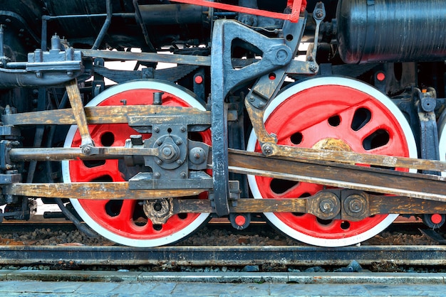 Train à vapeur, roues.