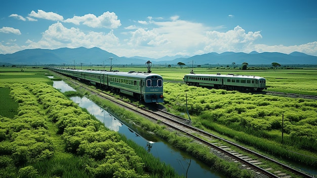 un train vu de loin approche