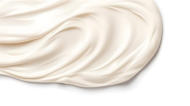 Trait de texture crème isolé sur fond blanc