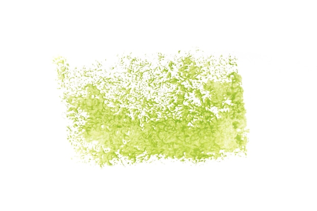 Trait vert appliqué avec un rouleau à peinture isolé sur fond blanc Photo de haute qualité