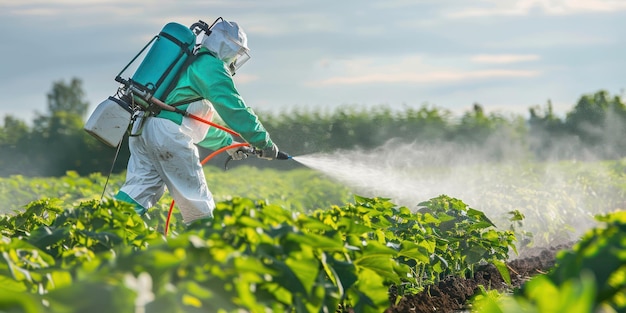 Traitement aux pesticides sur le terrain