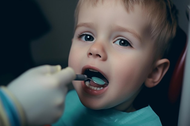 Traitement dentaire chez les enfants et le dentiste pour enfants généré par l'IA