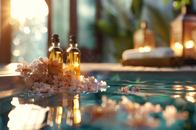 Photo traitements de spa apaisants avec des huiles aromatiques octane