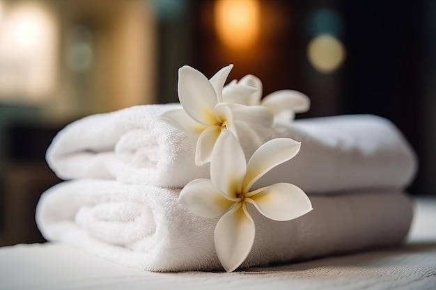 Traitements de spa avec des fleurs