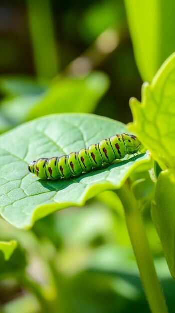 un traiteur est assis sur une feuille verte