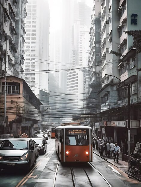 tramway dans la ville