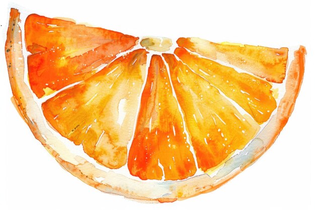 Photo une tranche d'aquarelle orange